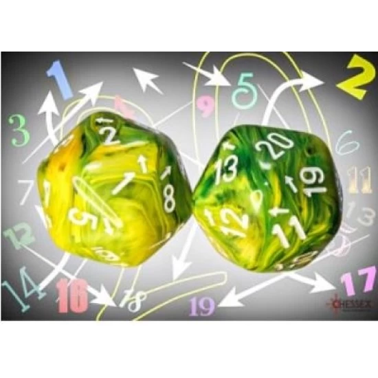 Vortex Dandelion/White Countup&Down D20