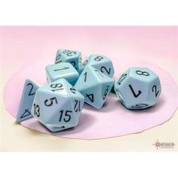 Chessex Opaque Pastel Blue/Black Polyhedral 7-Dice Set Chessex Opaque Pastel Blue/Black Polyhedral 7-Dice Set
