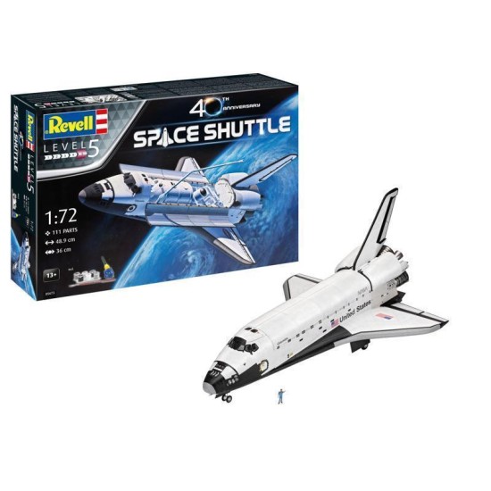 Cadeauset Space Shuttle 40Ste. Verjaardag Revell Modelbouwpakket Met Basis Accessoires Cadeauset Space Shuttle 40Ste. Verjaardag Revell Modelbouwpakket Met Basis Accessoires