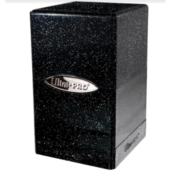 Deckbox Satin Tower Glitter Black Deckbox Satin Tower Glitter Black