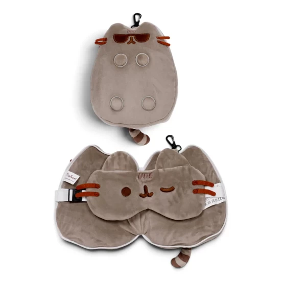 Relaxeazzz Pusheen Kat Met Zonnebril Reiskussen & Slaapmasker