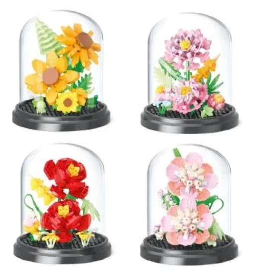 Brick Garden Flower 11 Cm Met Stolp 4 Assorti