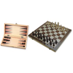 Schaak-/Backgam.klapcass.ingelegd 29Cm. Schaak-/Backgam.klapcass.ingelegd 29Cm.