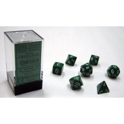 Dice Set Opa Poly Green/White (7) Dice Set Opa Poly Green/White (7)