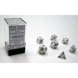 Dice Set Opa Poly White/Black (7) Dice Set Opa Poly White/Black (7)
