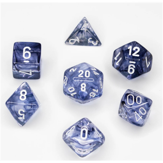 Dice Set Nebula Poly Black-White (7)