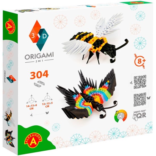 Origami 3D Bee And Buterfly - 304Pcs