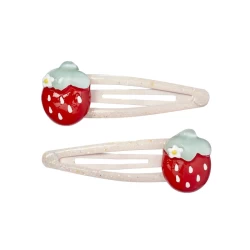 Hair Clips Elmi Strawberry (2 Pcs/Card 1 Card) Hair Clips Elmi Strawberry (2 Pcs/Card 1 Card)