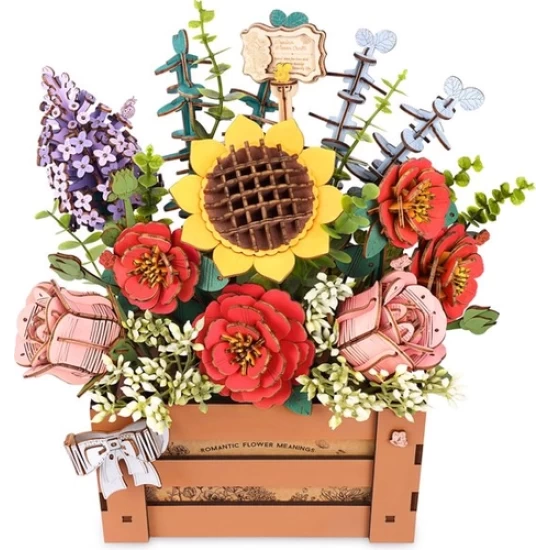 Robotime Diy Houten Bloemenkistje/Wooden Bloom Box Tw02H 28X14X28Cm