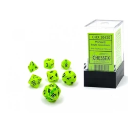 Vortex Mini-Polyhedral Bright Green/Black Dobbelsteen Set (7 Stuks) Vortex Mini-Polyhedral Bright Green/Black Dobbelsteen Set (7 Stuks)