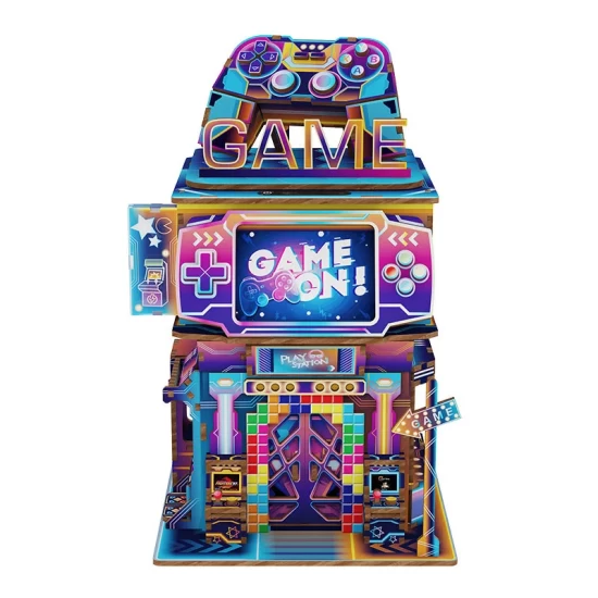 Tonecheer Diy 3D Houten Puzzel Desk Bin Cyber Game City Tq18215X14X23Cm