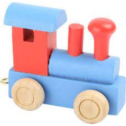 Small Foot - Houten Lettertrein Locomotief Rood/Blauw Small Foot - Houten Lettertrein Locomotief Rood/Blauw