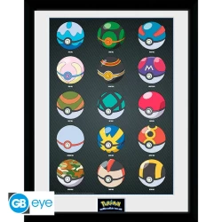 Pokemon - Framed Print Pokeballs (30X40) X2 Pokemon - Framed Print Pokeballs (30X40) X2