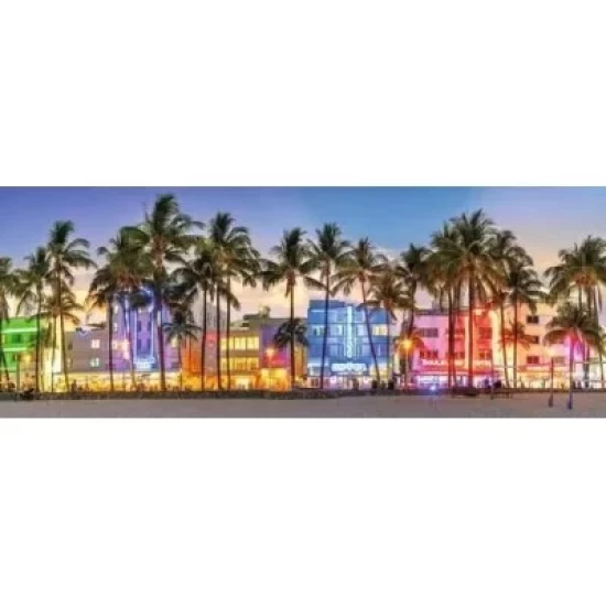 Nachtelijke Gloed Op Ocean Drive