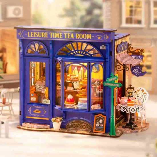 Robotime Diy Huisje Leisure Time Tea Room Dg171 18×155X24Cm