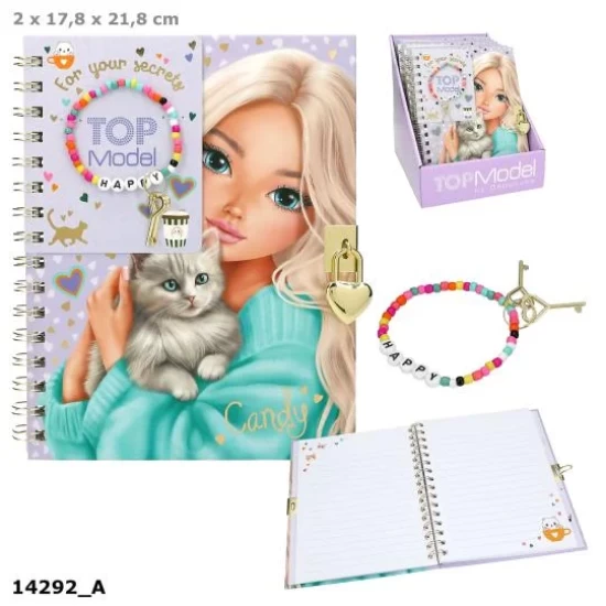 Topmodel Dagboek Met Slot En Armband Topmodel Dagboek Met Slot En Armband