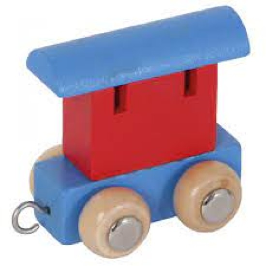 Small Foot - Houten Lettertrein Wagon Rood/Blauw
