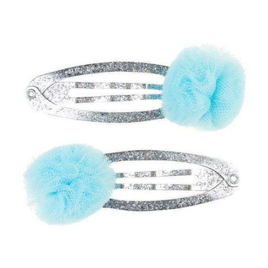 Haarclip Elise Bloem L Blauw (2 Stuks/Kaart 1 Kaart)