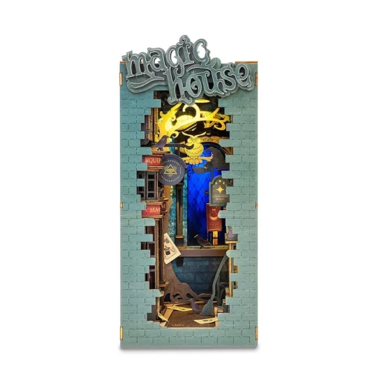 Robotime Diy Book Nook Boekensteun Magic House Tgb03 11X18X24Cm