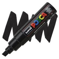 Posca Verfmarker (Schuine Punt) Dik: Zwart Posca Verfmarker (Schuine Punt) Dik: Zwart