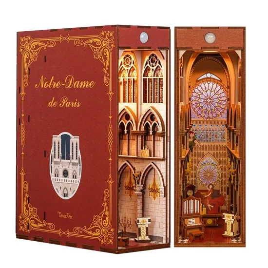Tonecheer Diy Book Nook Notre Dame De Paris Tq120 18X8X245Cm