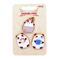 Pin Badges Metal 3Pcs - Party Panda Pin Badges Metal 3Pcs - Party Panda