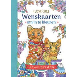Wenskaarten Om In Te Kleuren - I Love Cats Wenskaarten Om In Te Kleuren - I Love Cats