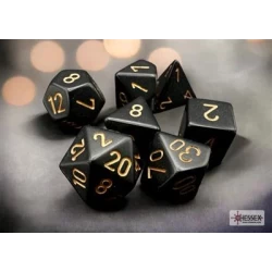 Opaque Black/Gold Polydice Dobbelsteen Set (7 Stuks) Opaque Black/Gold Polydice Dobbelsteen Set (7 Stuks)