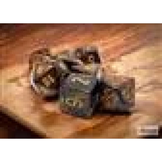 Scarab Blue Blood/Gold Polydice Dobbelsteen Set (7 Stuks)