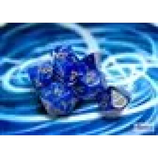 Vortex Blue/Gold Polydice Dobbelsteen Set (7 Stuks)