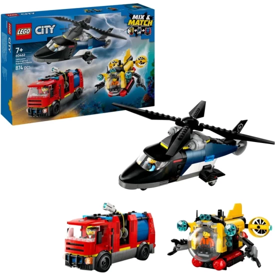 Lego City 60462 Helikopter Brandweerauto En Onderzeeer Remix Lego City 60462 Helikopter Brandweerauto En Onderzeeer Remix