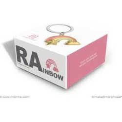 Rainbow Keyring Pearl Gold Finish + Epoxy Rainbow Keyring Pearl Gold Finish + Epoxy