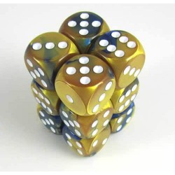 Dice Set Gemi 16Mm Blue-Gold Whi D6 (12) Dice Set Gemi 16Mm Blue-Gold Whi D6 (12)