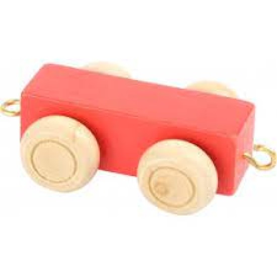 Small Foot - Houten Lettertrein Trailer Rood