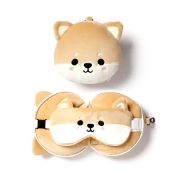 Relaxeazzz Pluche Shiba Inu Rond Reiskussen & Slaapmask Relaxeazzz Pluche Shiba Inu Rond Reiskussen & Slaapmask